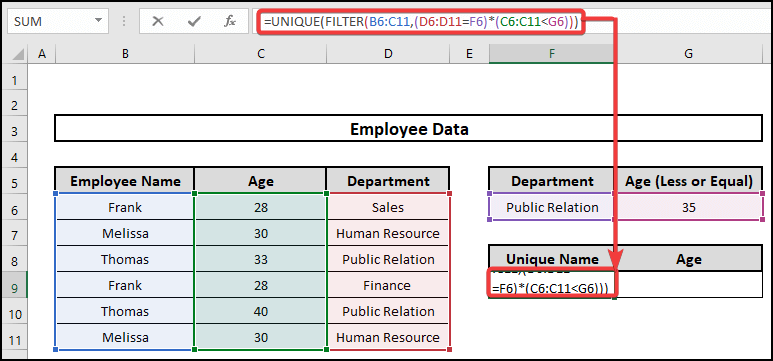 Identifying on Multiple AND Criteria -Building a Unique List Using Unique and Filter Formula