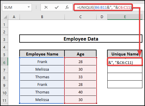 Making a Unique List Concatenated on One Cell