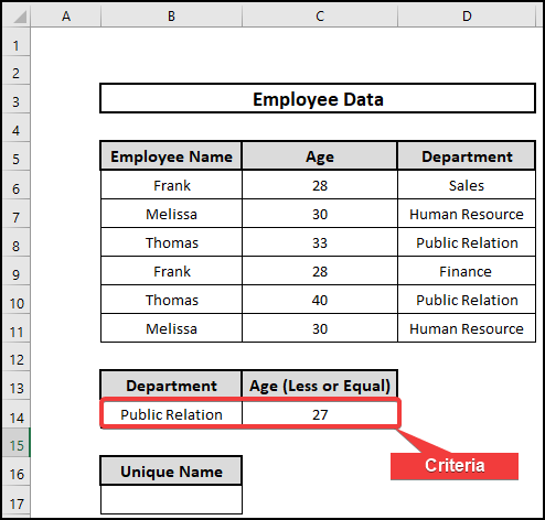 Making a Unique List Based on Criteria Using IFERROR Function