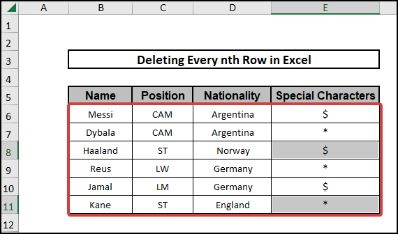 delete every nth row in excel results