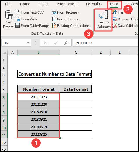 Text to Columns wizard to convert number to date format(YYYYMMDD)