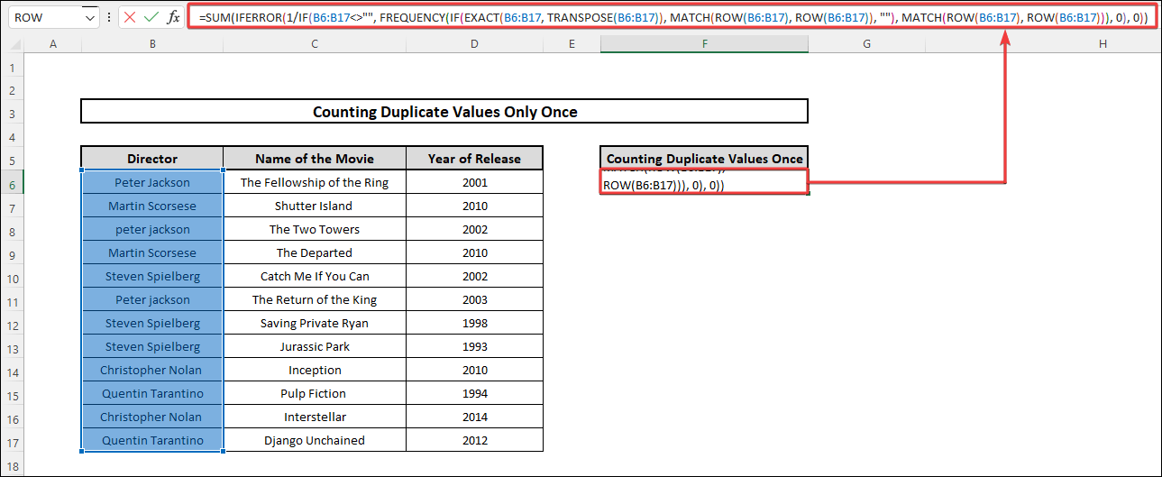 excel count duplicate values only once case sensitive 