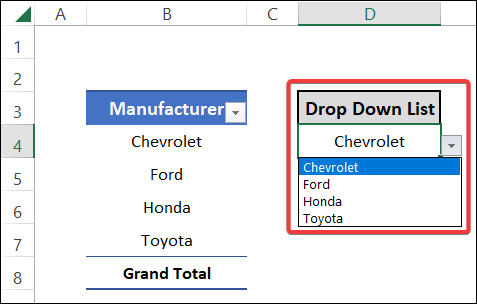 how to remove duplicates from drop down list in excel utilizing pivot table