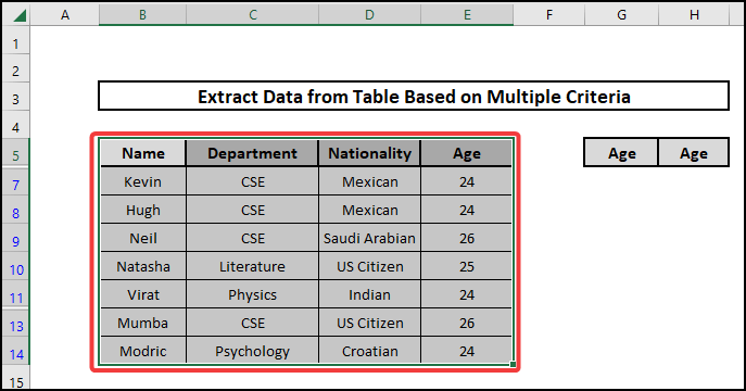 excel extract data from table based on multiple criteria Results