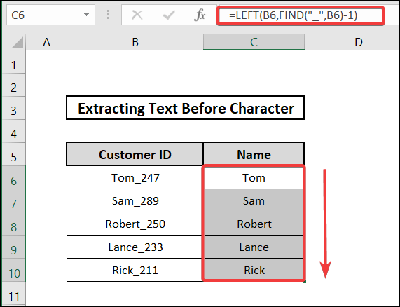 Implementing LEFT and FIND Functions for excel extract text before character 