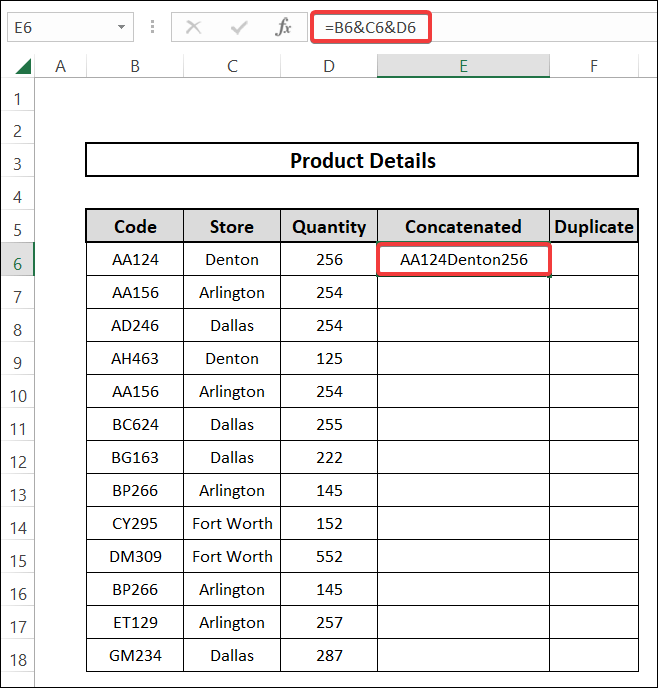 find duplicate rows based on multiple columns implementing countif and if functions