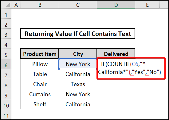 Employing IF & COUNTIF functions to return value if a cell contains text in Excel