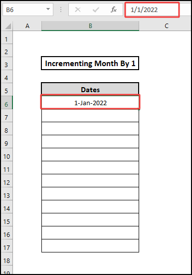 initial date to increment the month by 1