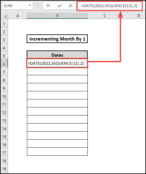 DATE and SEQUENCE function to increment month by 1