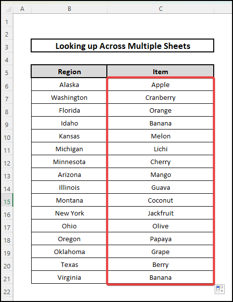 excel lookup across multiple sheets by looking up with INDIRECT Function 