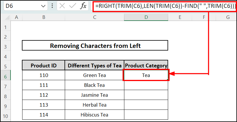 Remove Characters from Left in Excel
