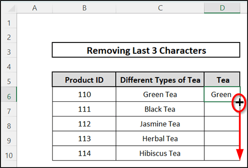 Applying the LEFT ad LEN functions to Remove Last 3 Characters 
