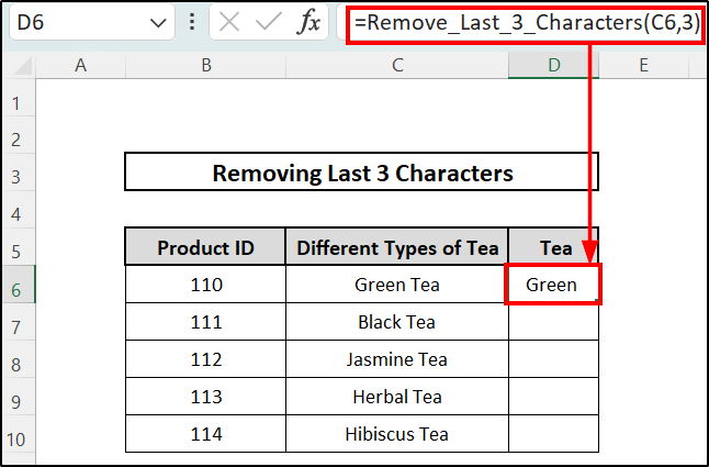 Using the VBA code to Remove Last 3 Characters in Excel