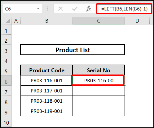 Applying LEFT and LEN functions to remove letters from cell in excel