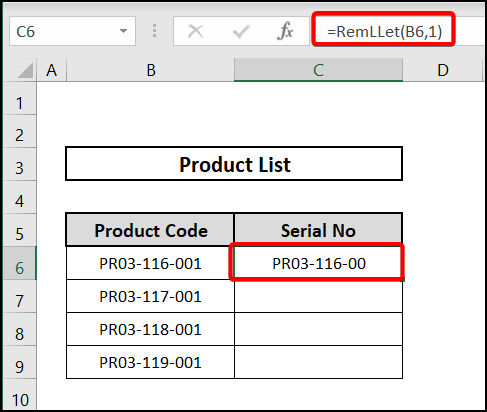 Embedding VBA to remove end letters from cell in excel