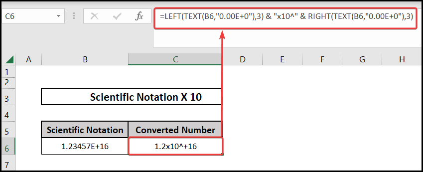 How to Create Scientific Notation in x 10 Format in Excel