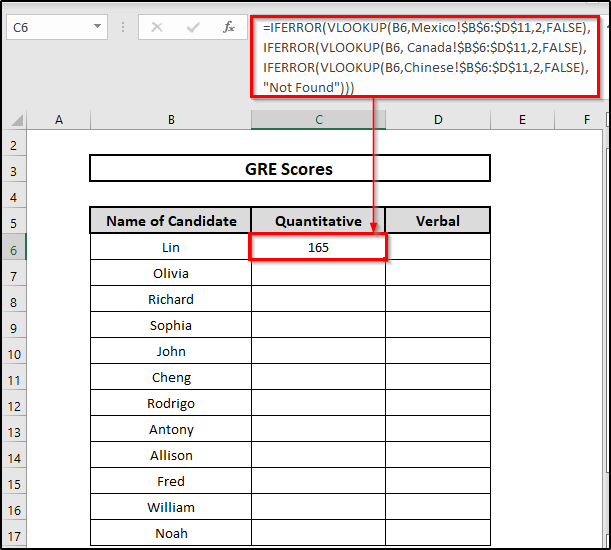 Using IFERROR Function : Excel Use VLOOKUP Function with Multiple Sheets