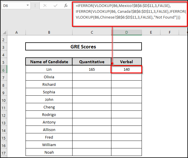 Using IFERROR Function : Excel Use VLOOKUP Function with Multiple Sheets