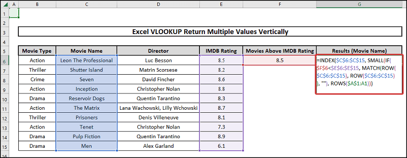 excel vlookup return multiple values vertically finding value that is greater than a value