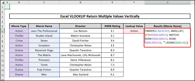 excel vlookup return multiple values vertically to looke for a value and return