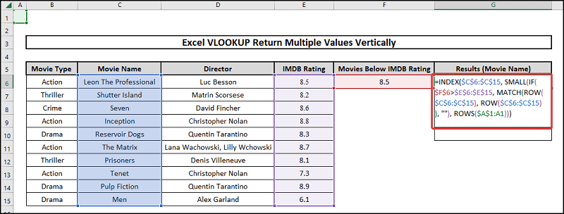 excel vlookup return multiple values vertically for looking up to numbers