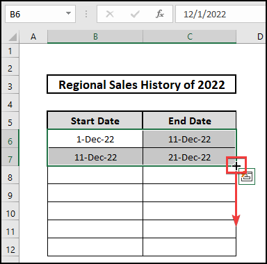 Pull data from the date range. 