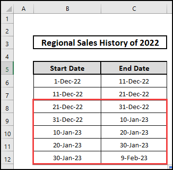 Getting date range from pulling two data. 