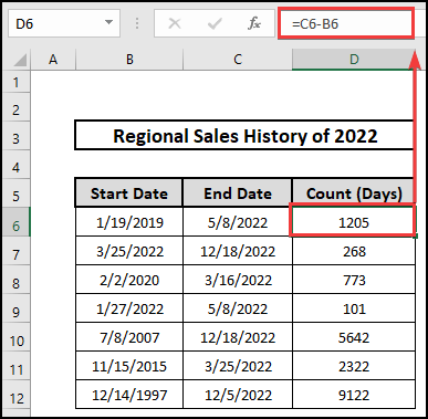 Counting dates from two columns.