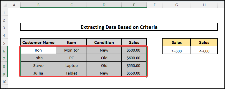how to extract data from excel based on criteria by Extracting Data to Another Worksheet