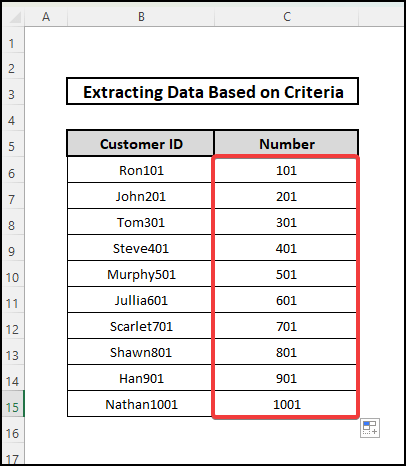 how to extract data from excel based on criteria by Extracting Specific Number from Cell in Excel