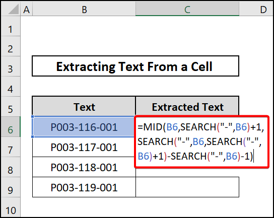 MID and SEARCH functions to extract text from a cell in excel