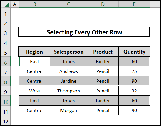 Embedding VBA to select every other row in excel