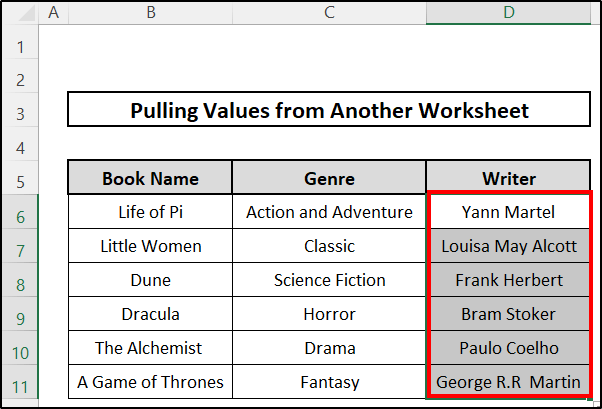 how to pull values from another worksheet excel Utilizing VLOOKUP Function