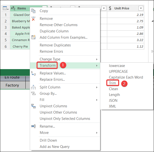 remove blank characters using power query