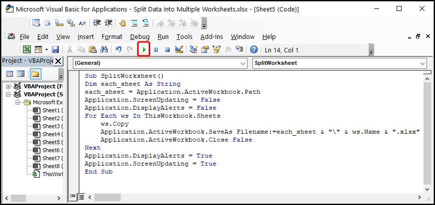 VBA to convert worksheets into different workbooks. 