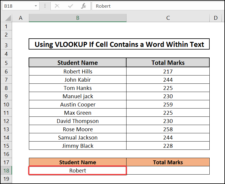 Using VLOOKUP to Extract Data from Particular Word