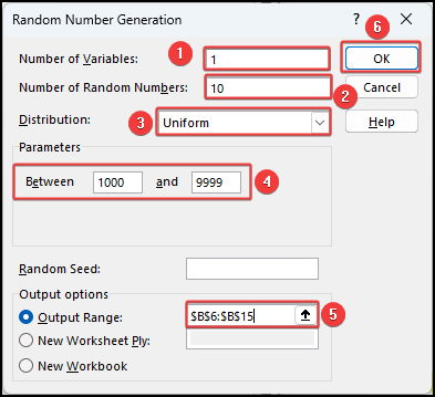 Criteria input for making 4 digit random number generator