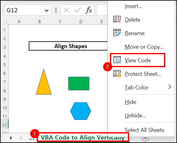 Opening Code editor by right clicking on the sheet name