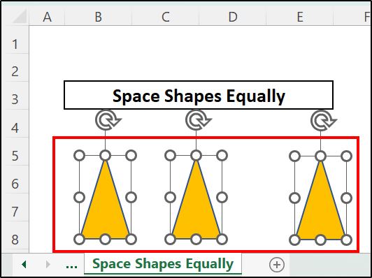 Selecting shapes that will be spaced equally