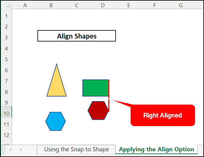 Shapes are Right Aligned due to Align Right feature