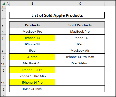 Identifying missing products using the background color