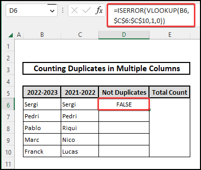 VLOOKUP function pointing out duplicate values