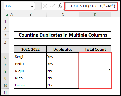 COUNTIF function to count duplicate values from multiple worksheets
