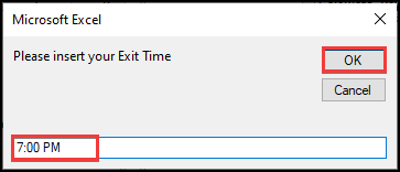 Insert Exit time.
