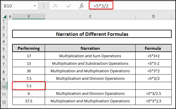 The result after using the VBA to copy the formula from the above cell in Excel
