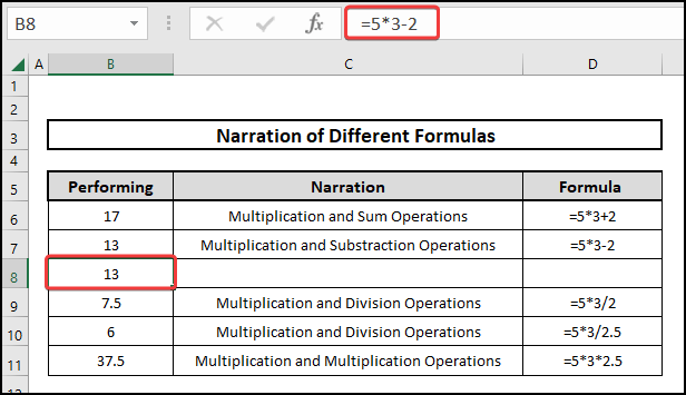 The result after using the VBA code to copy the formula from the above cell in Excel