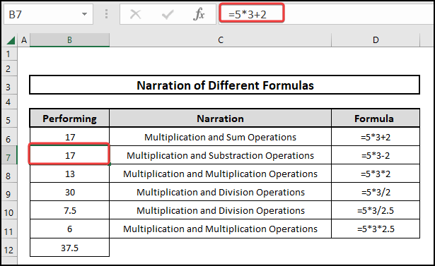 The result after using the VBA to copy the formula from the above cell in Excel