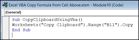 VBA code to Copy to Clipboard in Excel