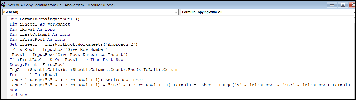 VBA code to Put Whole User-Defined Copied Rows with Formula