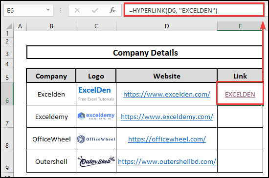 Use of HYPERLINK function and export an excel to a pdf file.